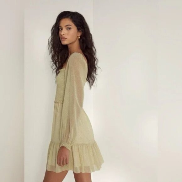 Aritzia Wilfred Tempest Dress in Birch/Marsh Green Floral Size Small - Picture 5 of 11